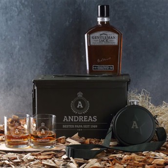 6tlg Jack Daniels Whiskey Set aus 2 Glsern mit Gravur  - 51 personalisierte Geschenke für Männer - so einzigartig wie er selbst