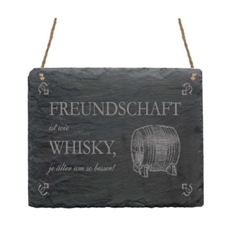 Schiefertafel Schild Freundschaft ist wie Whisky - 46 originelle Whiskey Geschenke