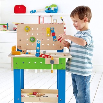 Multifunktionale SpielWerkbank aus Holz - 69 Geschenke für 3 bis 4 Jahre alte Jungen