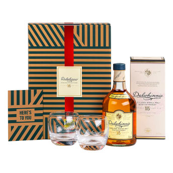 Dalwhinnie 15 Jahre Whisky im hochwertigen Geschenkset mit  - 46 originelle Whiskey Geschenke