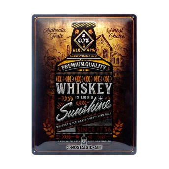 Retro Blechschild Whiskey is liquid sunshine - 46 originelle Whiskey Geschenke