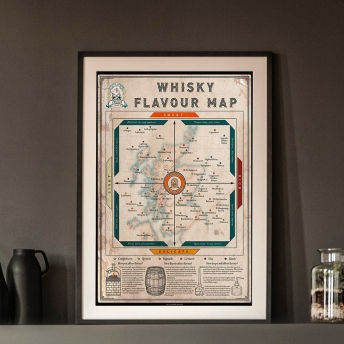 Whisky Flavour Map Poster verschiedene Gren - 46 originelle Whiskey Geschenke