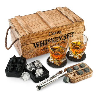 Whisky Steine Geschenkset mit Glsern - 46 originelle Whiskey Geschenke