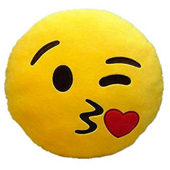 Emoji Kissen mit Knutschmund - 6 lustige Valentinstag Geschenke für gute Freunde