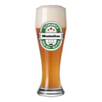 05 Liter Weizenglas mit personalisiertem Brauerei Emblem - 51 besondere Geschenke für Biertrinker