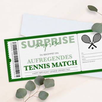 Digitale GutscheinVorlage fr ein Tennis Match - 36 originelle Tennis Geschenke für Spieler und Fans