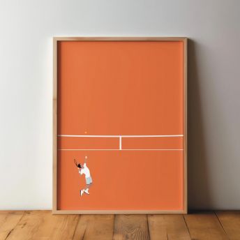 Minimalistisches Tennisspieler Poster - 36 originelle Tennis Geschenke für Spieler und Fans