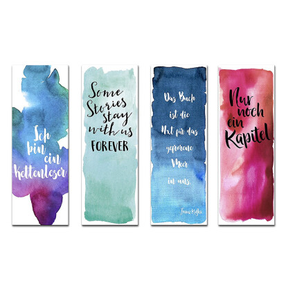 Aquarell Lesezeichen Set - 