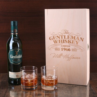 Glenfiddich Whisky Geschenkset mit personalisierter Gravur - 