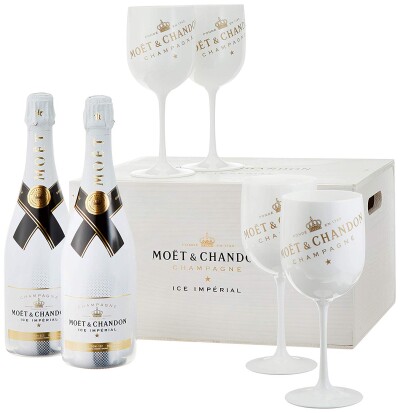 Moet Chandon Ice Imperial Champagner in Holzkiste mit 4  - 