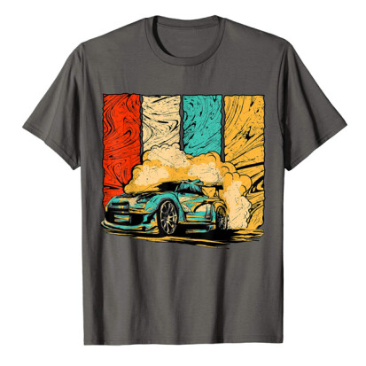 Retro TShirt mit driftendem Sportwagen - 