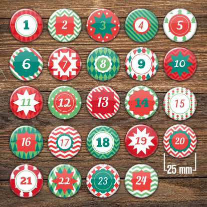 Zahlen Buttons fr selbstgemachte Adventskalender - 39 originelle Adventskalender für Frauen (2023)