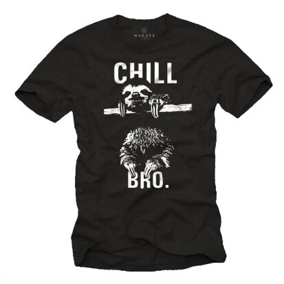 Cooles Herren Hipster TShirt mit Faultier Chill Bro - 