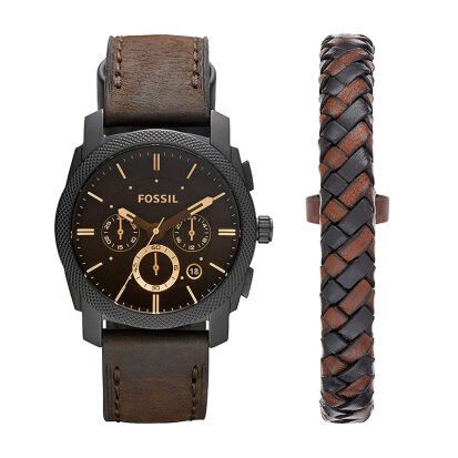 Fossil Herren Chronograph geflochtenes Lederarmband - 97 originelle Geschenke für Männer, die schon alles haben