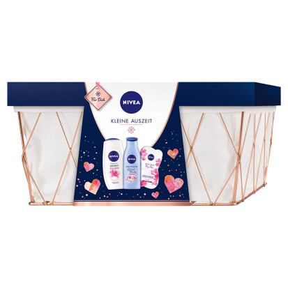 NIVEA Pflegeset Kleine Auszeit im Badezimmerkorb - 24 Beauty, Pflege und Kosmetik Geschenke für Frauen