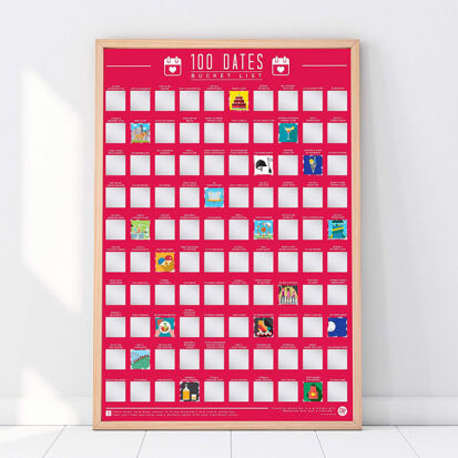 100 Dates Bucket List Rubbelposter - 54 originelle Valentinstag Geschenke für Frauen