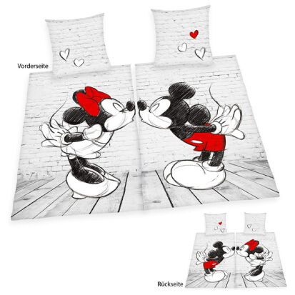 4 tlg Disney MICKEY MINNIE PartnerbettwscheSet - 54 originelle Valentinstag Geschenke für Frauen