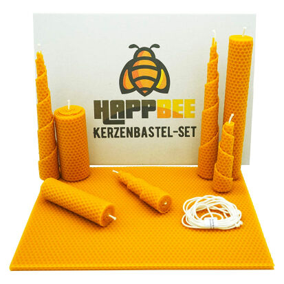 HappBee Set zum Bienenwachskerzen basteln fr 5 Kerzen - 