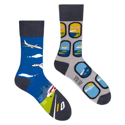 Lustige ungleiche Socken mit FlugzeugMotiven - 