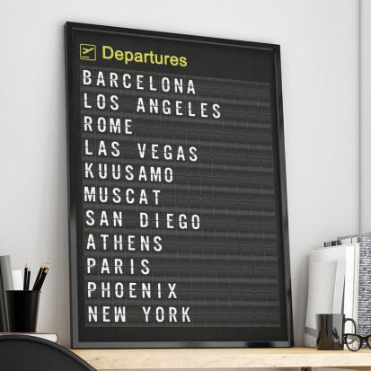 Personalisiertes Airport Departures Poster verschiedene  - 