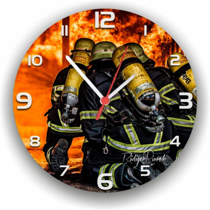 Feuerwehr Wanduhr aus Acrylglas - 