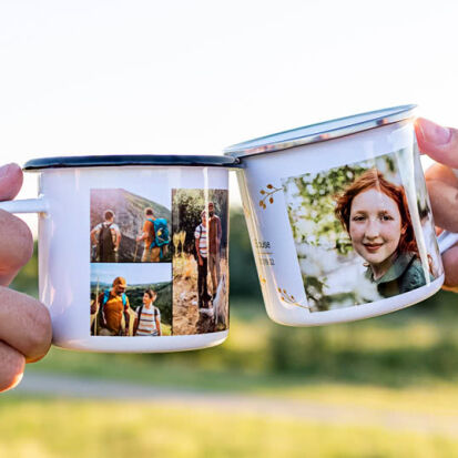 Personalisierte Emaille Tasse mit mehr als 90 Designs zur  - 