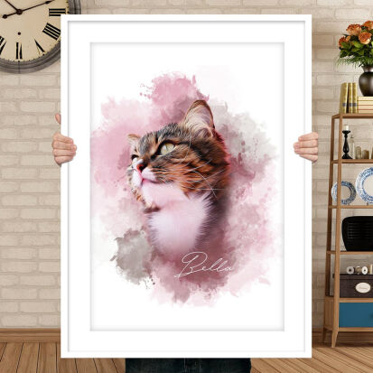 Personalisiertes Portrait von Deiner Katze - 