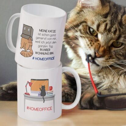 Tasse HOMEOFFICE fr Katzenfreunde - 