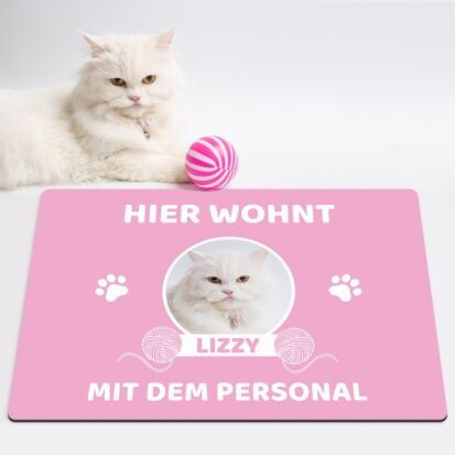 Witzige Fumatte Katze mit Personal - 