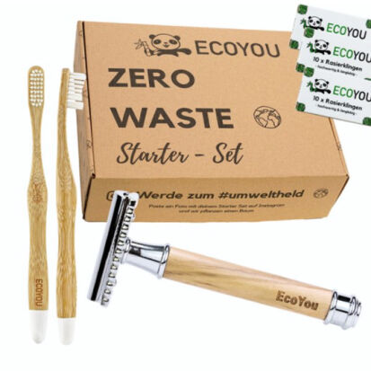 Zero Waste Starter Set mit Rasierhobel Rasierklingen und  - 97 originelle Geschenke für Männer, die schon alles haben