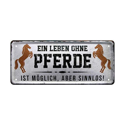 Blechschild Ein Leben ohne Pferde ist mglich aber  - 