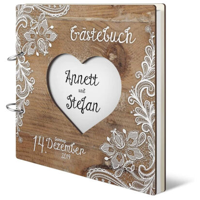 Gstebuch mit Holzcover zur Hochzeit oder goldenen Hochzeit - 57 Geschenke zur Goldenen Hochzeit