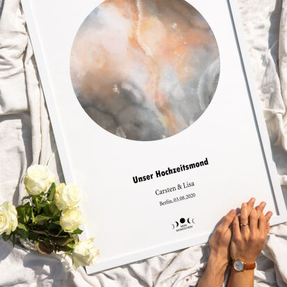 Personalisiertes Mondposter vom Tag der Hochzeit - 57 Geschenke zur Goldenen Hochzeit