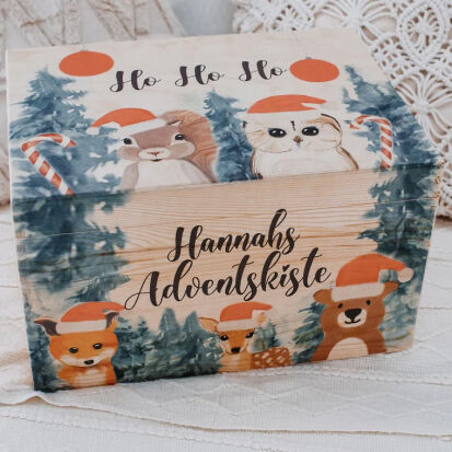 Personalisierte Adventskiste aus Holz - 