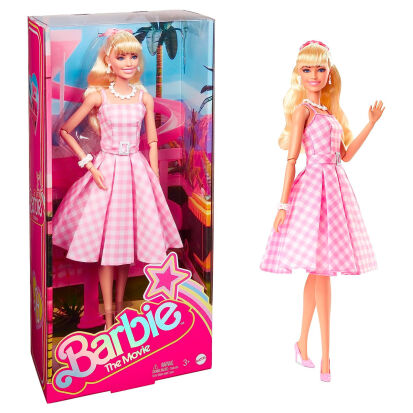 Barbie Puppe mit VintageKleid in rosa VichyKaro - 