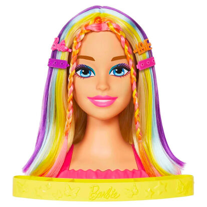 Barbie Totally Hair NeonRegenbogen Deluxe StylingKopf - 