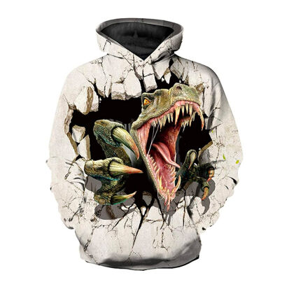 Dinosaurier Hoodie mit coolem 3D Print - 