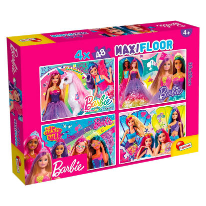 4 MAXIFLOOR Barbie Puzzles mit jeweils 48 Teilen fr  - 