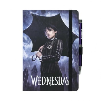 Cooles Wednesday Notizbuch mit Punktraster und Stift - 