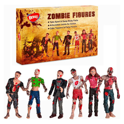 6 handbemalte ZombieFiguren zum spielen und dekorieren - 