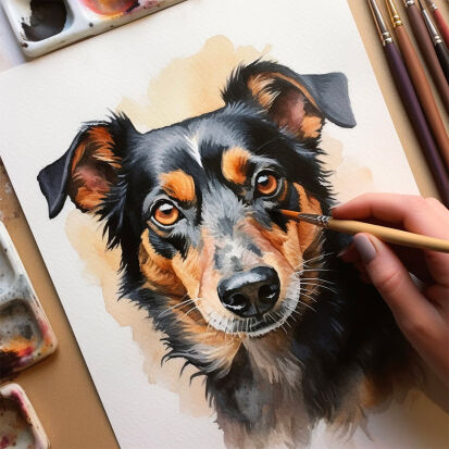 Handgemaltes Portrait Deines Hundes - 