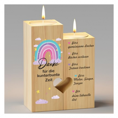 Kerzenstnder aus Holz als Abschiedsgeschenk fr  - 13 emotionale Geschenke für Erzieher und Erzieherinnen