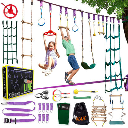 Ninja Slackline und HindernisParcours Set fr Kinder - 