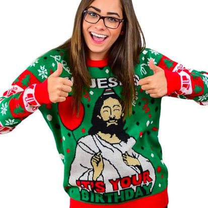 Ugly Christmas Sweater Go Jesus Its Your Birthday - 27 hässliche Weihnachtspullover für die ganze Familie