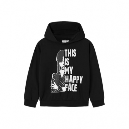 Wednesday Hoodie mit Spruch This is my happy face - 