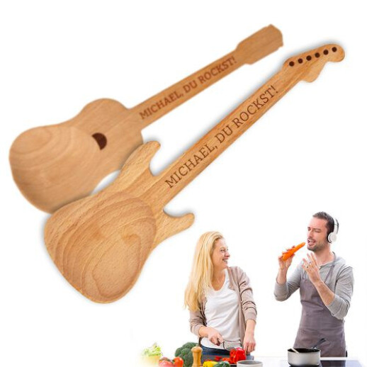 Gitarren Salatbesteck mit persönlicher Gravur