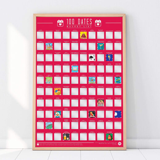 100 Dates Bucket List Rubbelposter