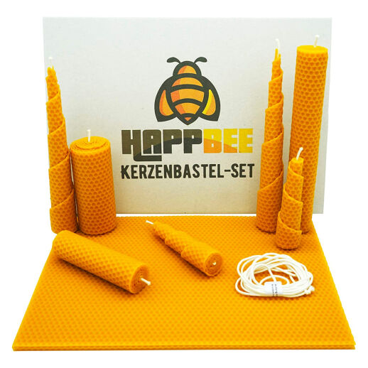 HappBee Set zum Bienenwachskerzen basteln für 5 Kerzen