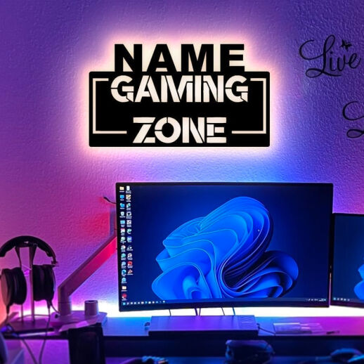 Personalisierte Gaming Zone Wandlampe