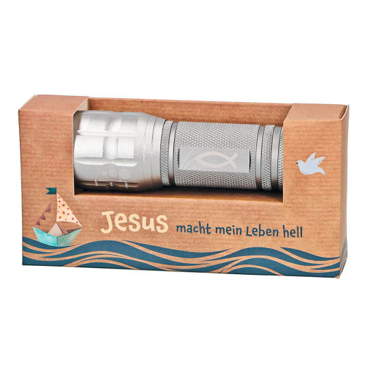 Taschenlampe »Jesus macht mein Leben hell« mit Ichthys-Symbol